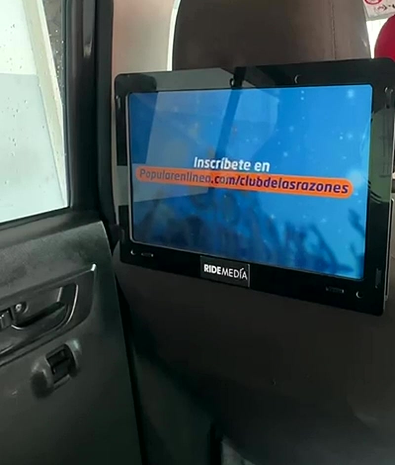 Pantalla en ruta mostrando la llamada a inscribirse